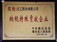 2006年榆社縣納稅特殊貢獻企業(yè)